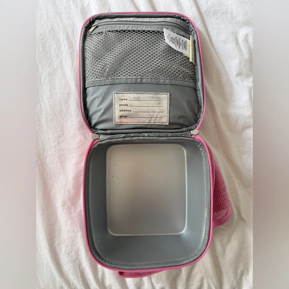 Pottery Barn Kids MacKenzie Pink Grey Ballerinas Balket Lunch Box - Picture 3 of 3